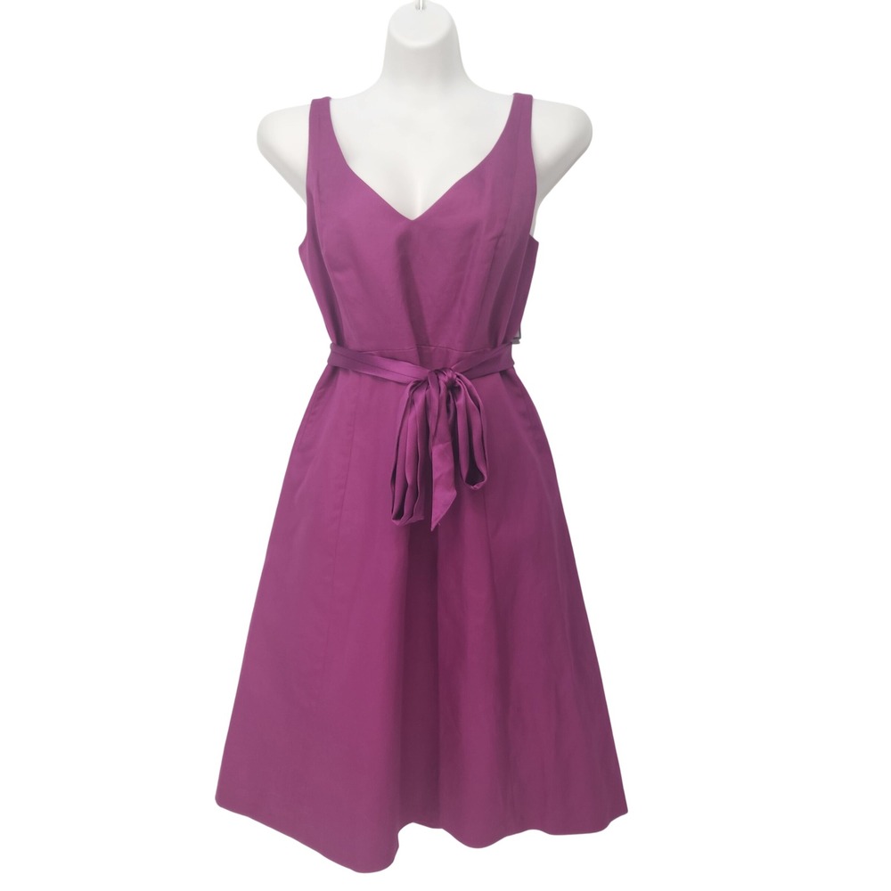 NWT J.Crew Special Occasions Plum Purple Cotton A-Line Fit & Flare Dress 6